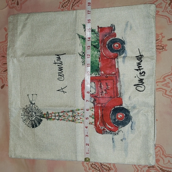 Farm Windmill Christmas Truck Pillow Cover. Christmas Tree - Picture 9 of 11